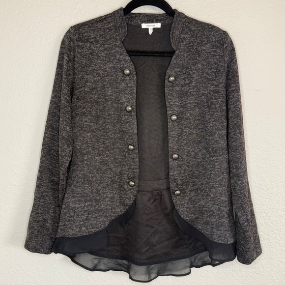 Maurices Womens Medium Gray Steampunk Goth Military Blazer Jacket Dark Romantic - Picture 1 of 8